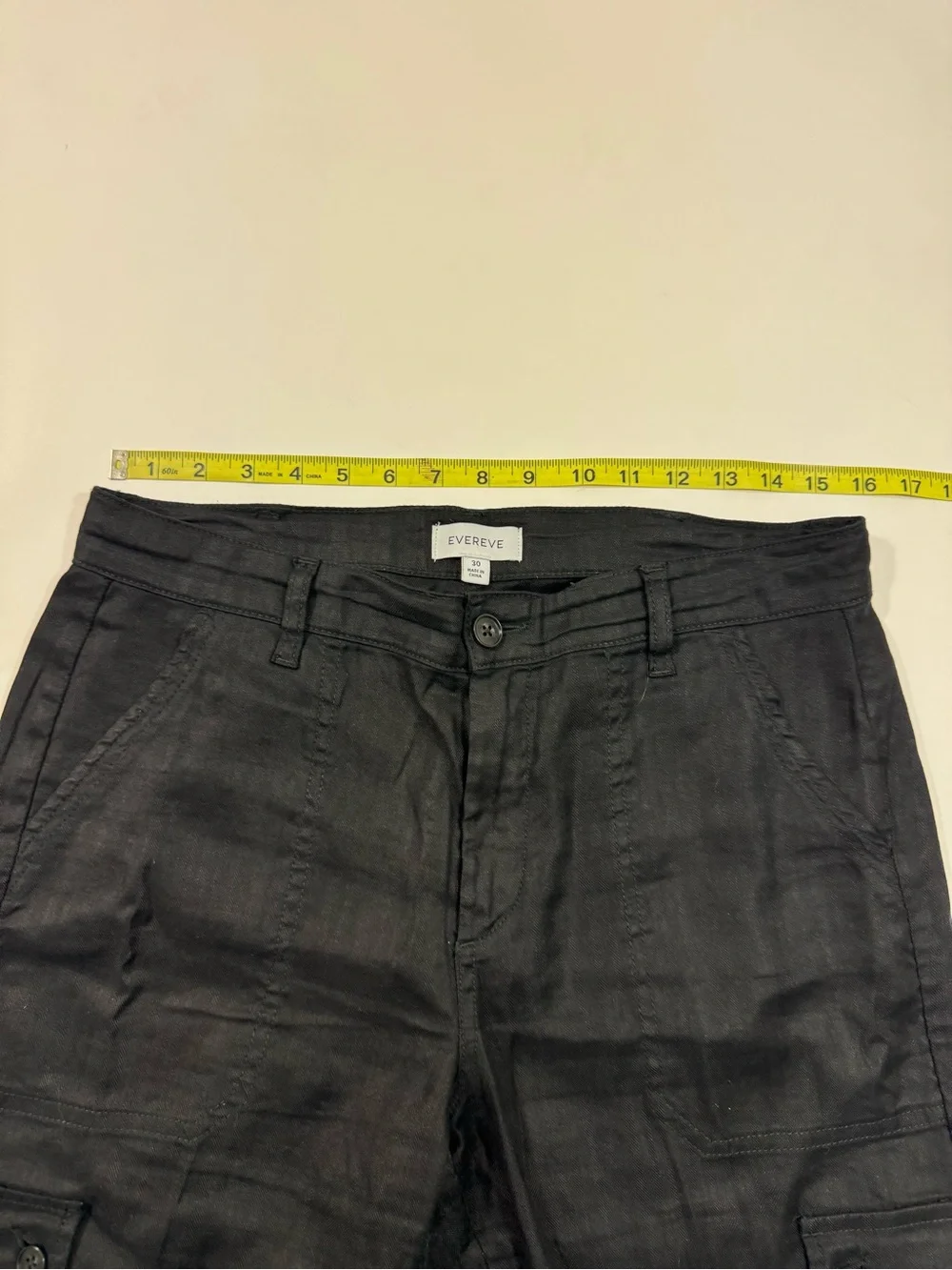 Evereve Tessa Black Linen Blend Cargo Pants